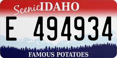 ID license plate E494934
