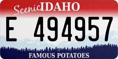 ID license plate E494957