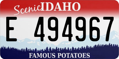 ID license plate E494967