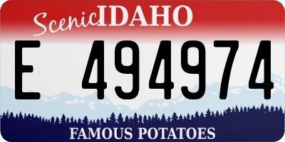 ID license plate E494974