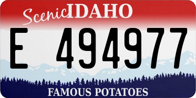 ID license plate E494977