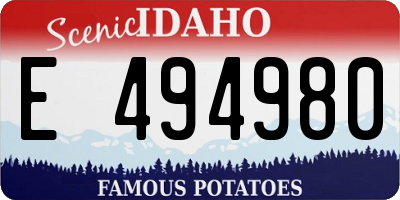ID license plate E494980