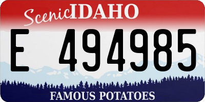 ID license plate E494985