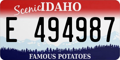 ID license plate E494987
