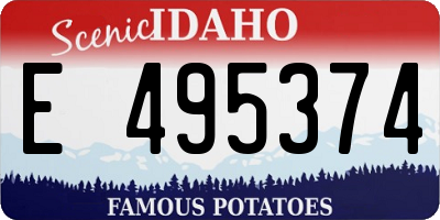 ID license plate E495374