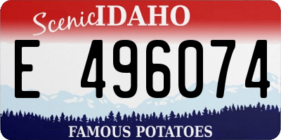 ID license plate E496074