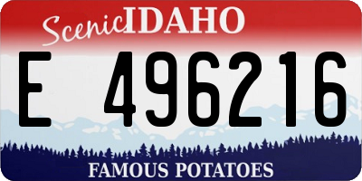 ID license plate E496216