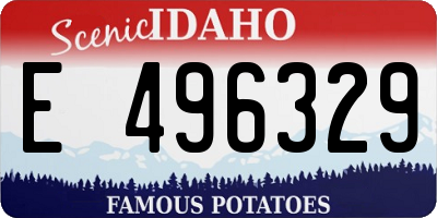 ID license plate E496329