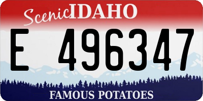 ID license plate E496347