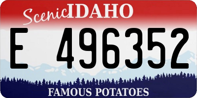 ID license plate E496352
