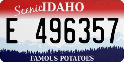 ID license plate E496357