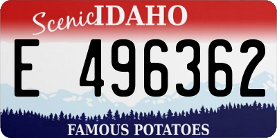 ID license plate E496362