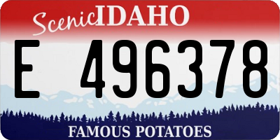 ID license plate E496378