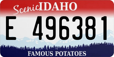 ID license plate E496381
