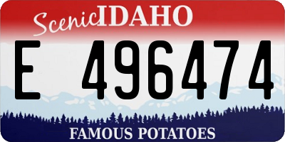 ID license plate E496474