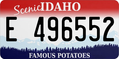 ID license plate E496552