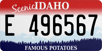ID license plate E496567
