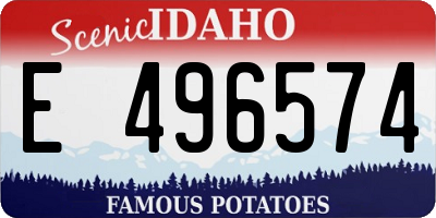 ID license plate E496574