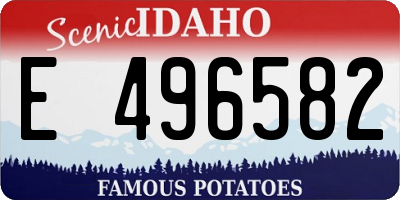 ID license plate E496582