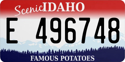 ID license plate E496748