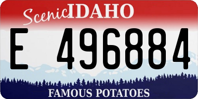 ID license plate E496884