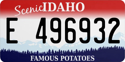 ID license plate E496932