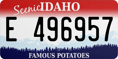 ID license plate E496957