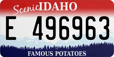 ID license plate E496963