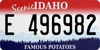 ID license plate E496982