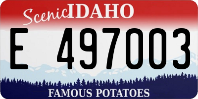 ID license plate E497003