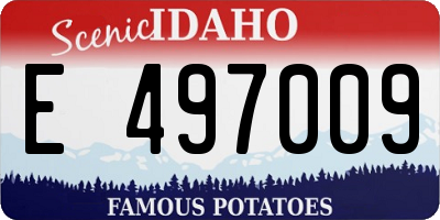ID license plate E497009