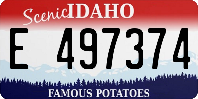 ID license plate E497374