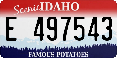 ID license plate E497543