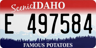 ID license plate E497584
