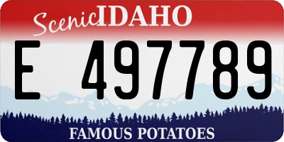 ID license plate E497789