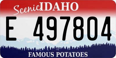 ID license plate E497804