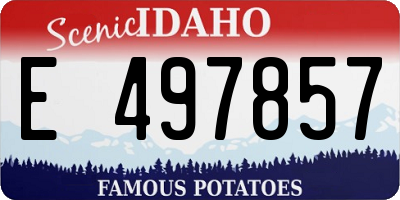ID license plate E497857
