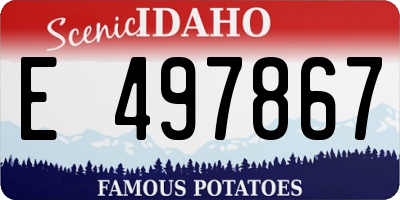 ID license plate E497867