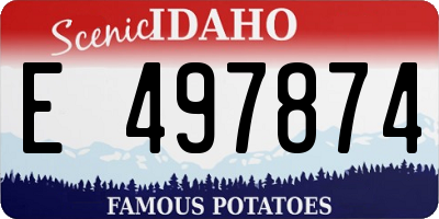 ID license plate E497874