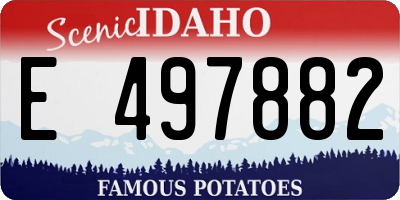 ID license plate E497882