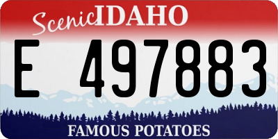ID license plate E497883