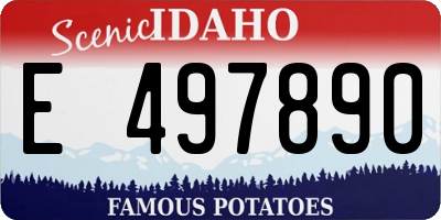 ID license plate E497890