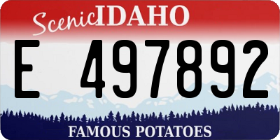 ID license plate E497892