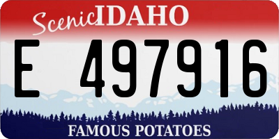 ID license plate E497916