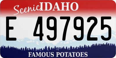 ID license plate E497925