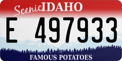 ID license plate E497933