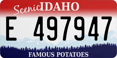 ID license plate E497947