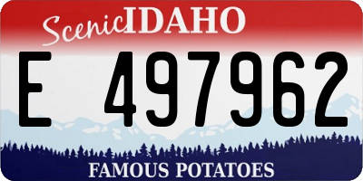 ID license plate E497962