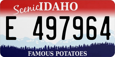 ID license plate E497964