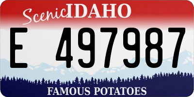 ID license plate E497987